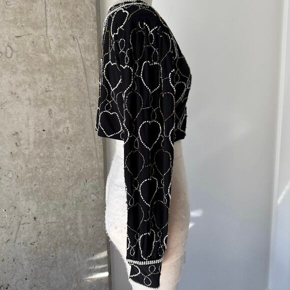 LoveShackFancy Black Beaded Cardigan XS - Picture 3 of 6